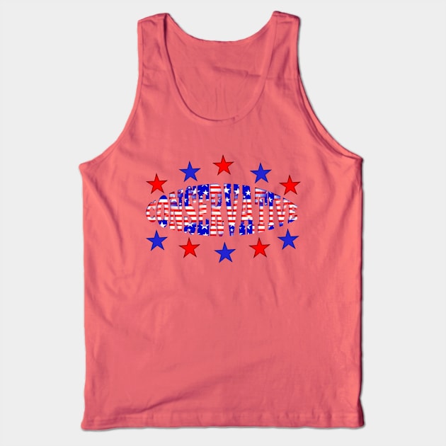 Red White Blue Patriotic Conservative Tank Top by Roly Poly Roundabout